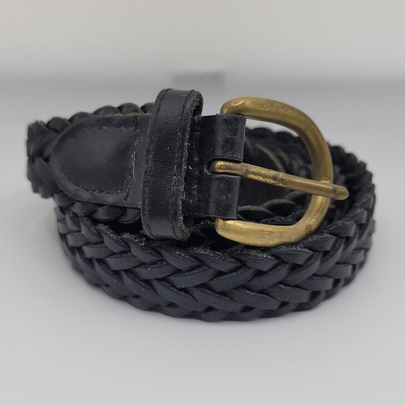 Surrey Other - [SOLD]Surrey Belt Mens L Black Leather Braided Casual Minimal Everyday Normcore